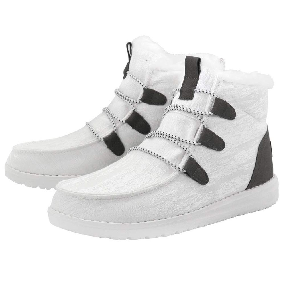 Hey Dude White Eloise Fur Booties Women’s Size 7
